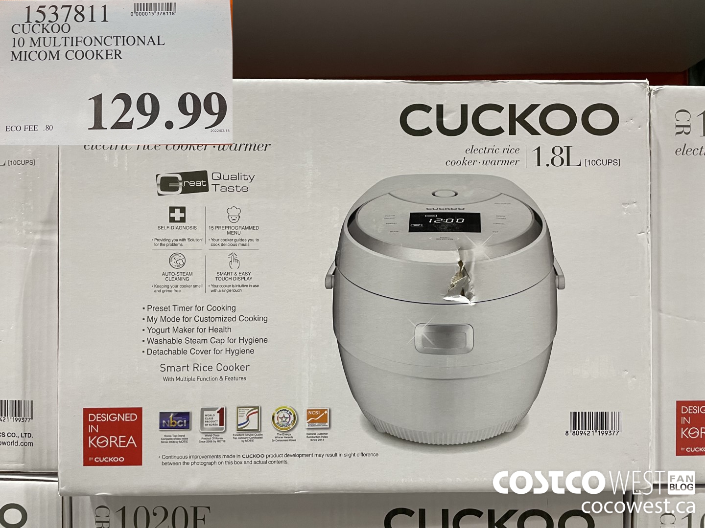 1537811 CUCKOO 10 MULTIFONCTIONAL MICOM COOKER $129.99