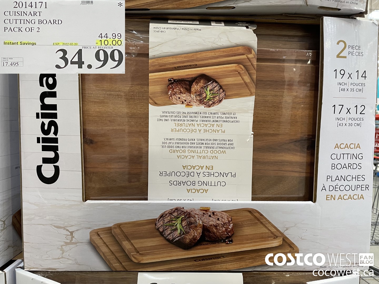 2014171 CUISINART CUTTING BOARD PACK OF 2 ($10.00 INSTANT SAVINGS EXPIRES ON 2022-02-20) $34.99