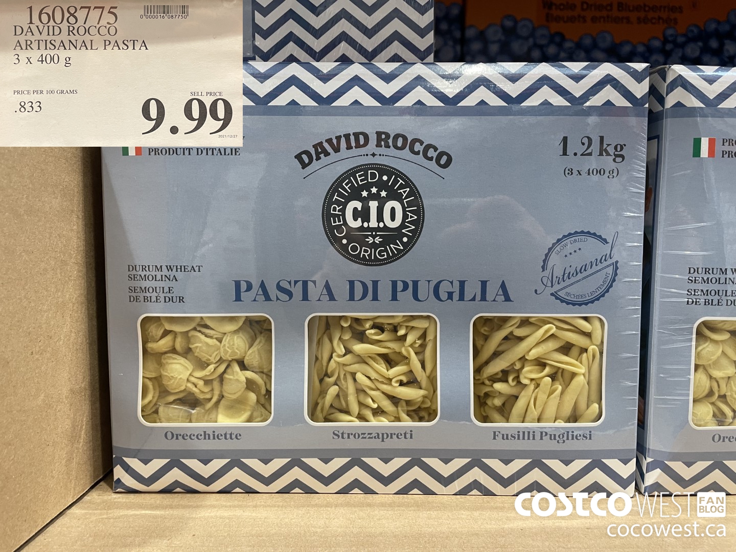 1608775 DAVID ROCCO ARTISANAL PASTA 3 x 400 g $9.99