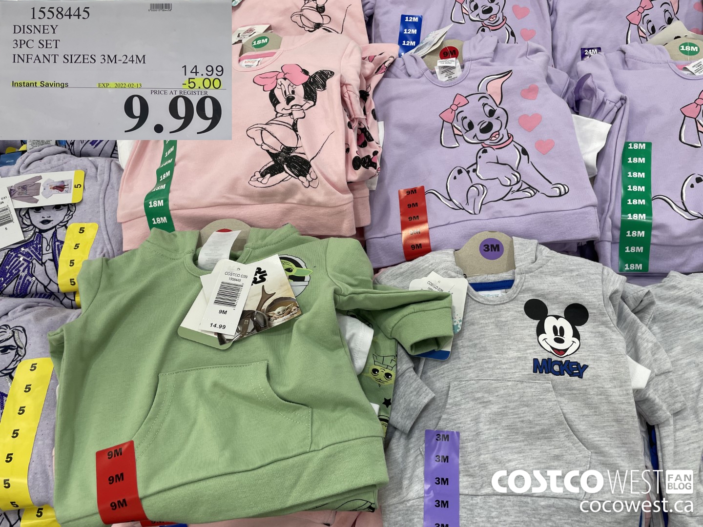 1558445 DISNEY 3PC SET INFANT SIZES 3M-24M  ($5.00 INSTANT SAVINGS EXPIRES ON 2022-02-13) $9.99