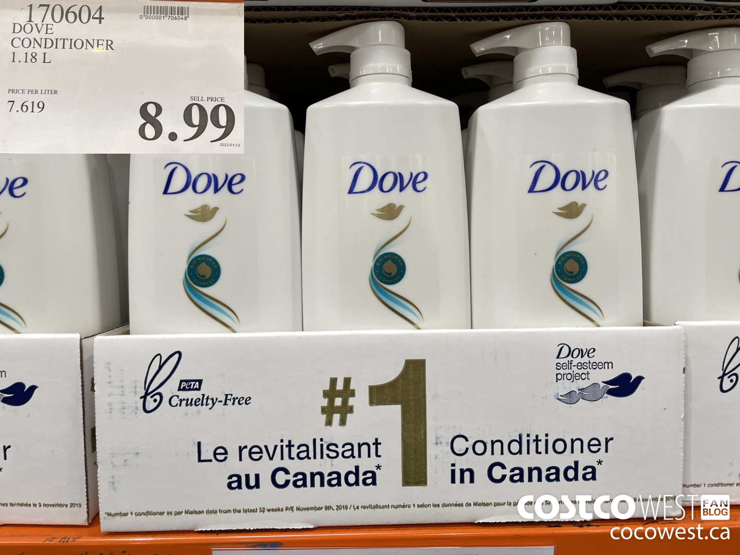 170604 DOVE CONDITIONER 1.18 L $8.99