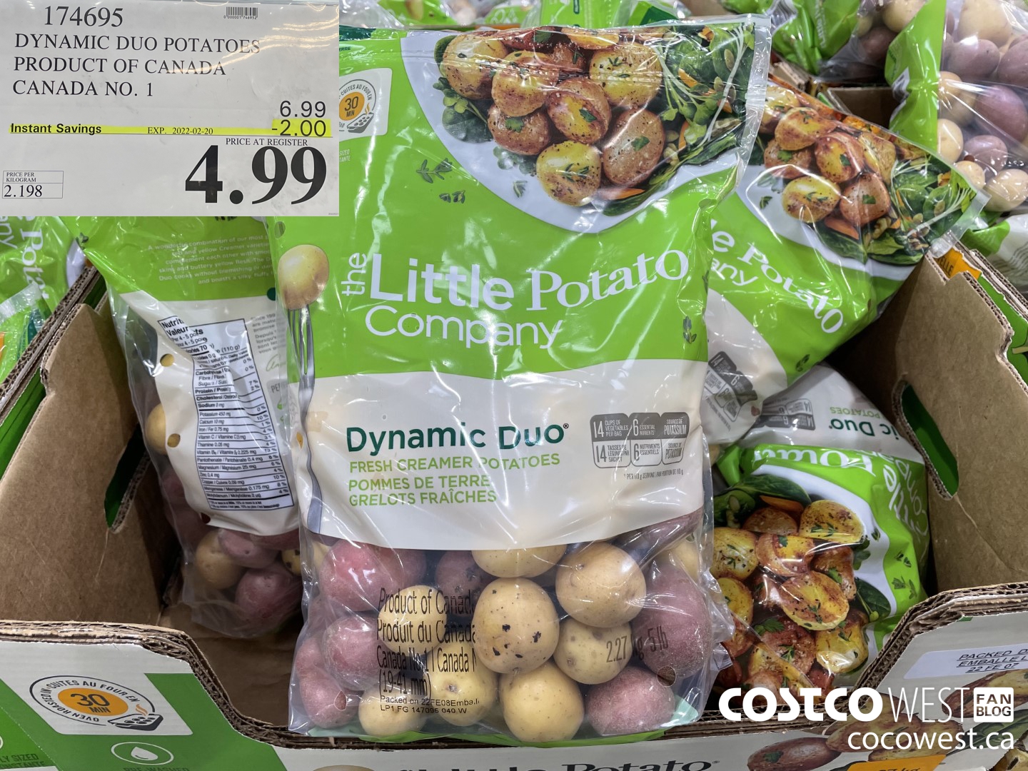 174695 DYNAMIC DUO POTATOES PRODUCT OF CANADA CANADA NO. 1 ($2.00 INSTANT SAVINGS EXPIRES ON 2022-02-20) $4.99