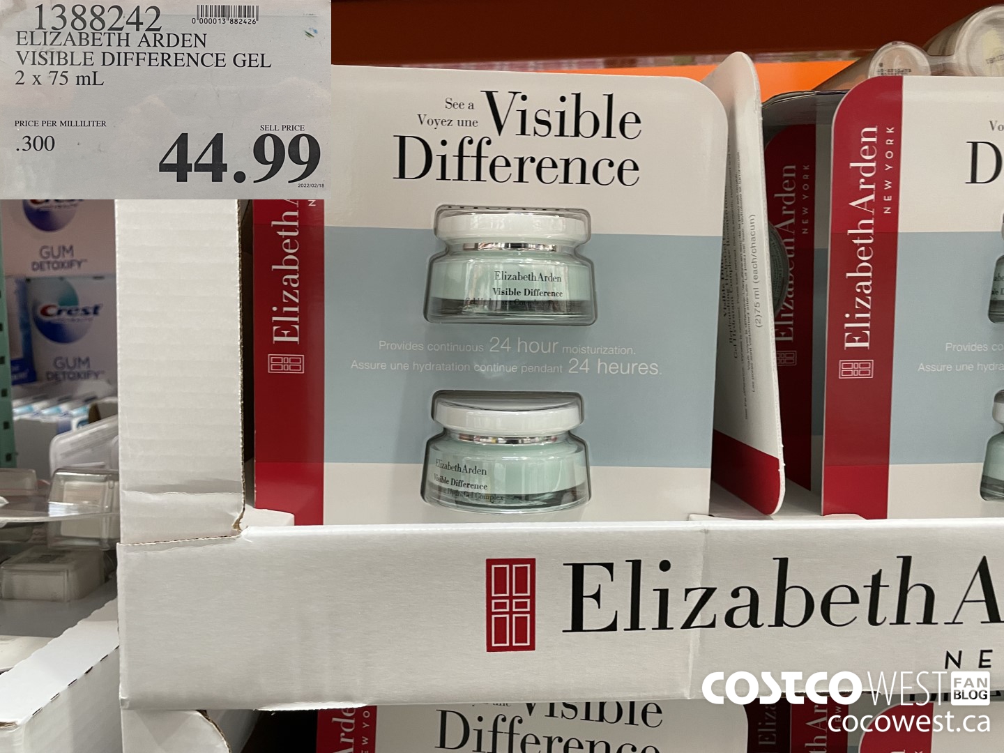 1388242 ELIZABETH ARDEN VISIBLE DIFFERENCE GEL 2 x 75 mL $44.99