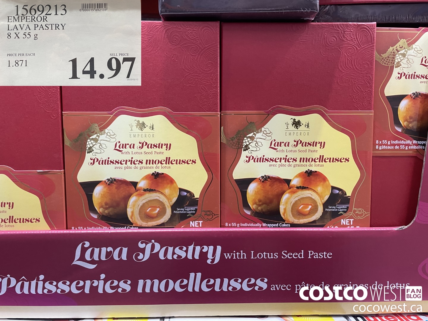 1569213 EMPEROR LAVA PASTRY 8 x 55 g $14.97