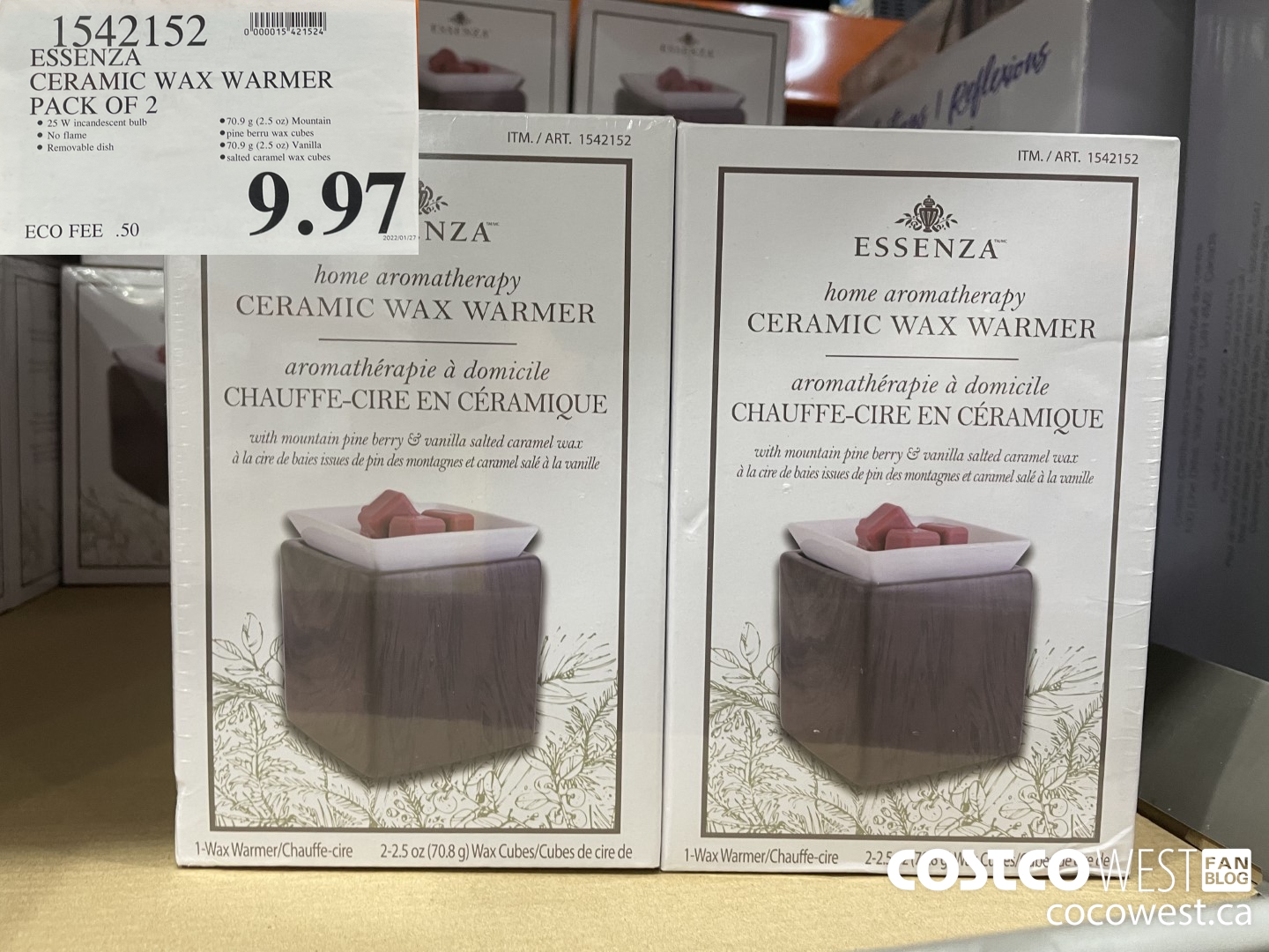 1542152 ESSENZA CERAMIC WAX WARMER PACK OF 2  $9.97