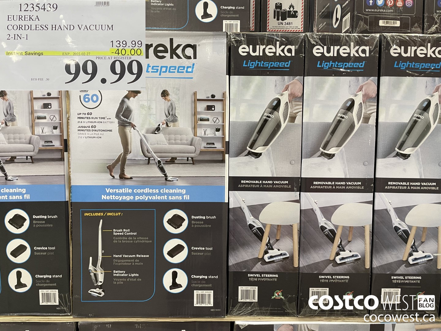 1235439 EUREKA CORDLESS HAND VACUUM 2-IN-1 ($40.00 INSTANT SAVINGS EXPIRES ON 2022-02-27) $99.99
