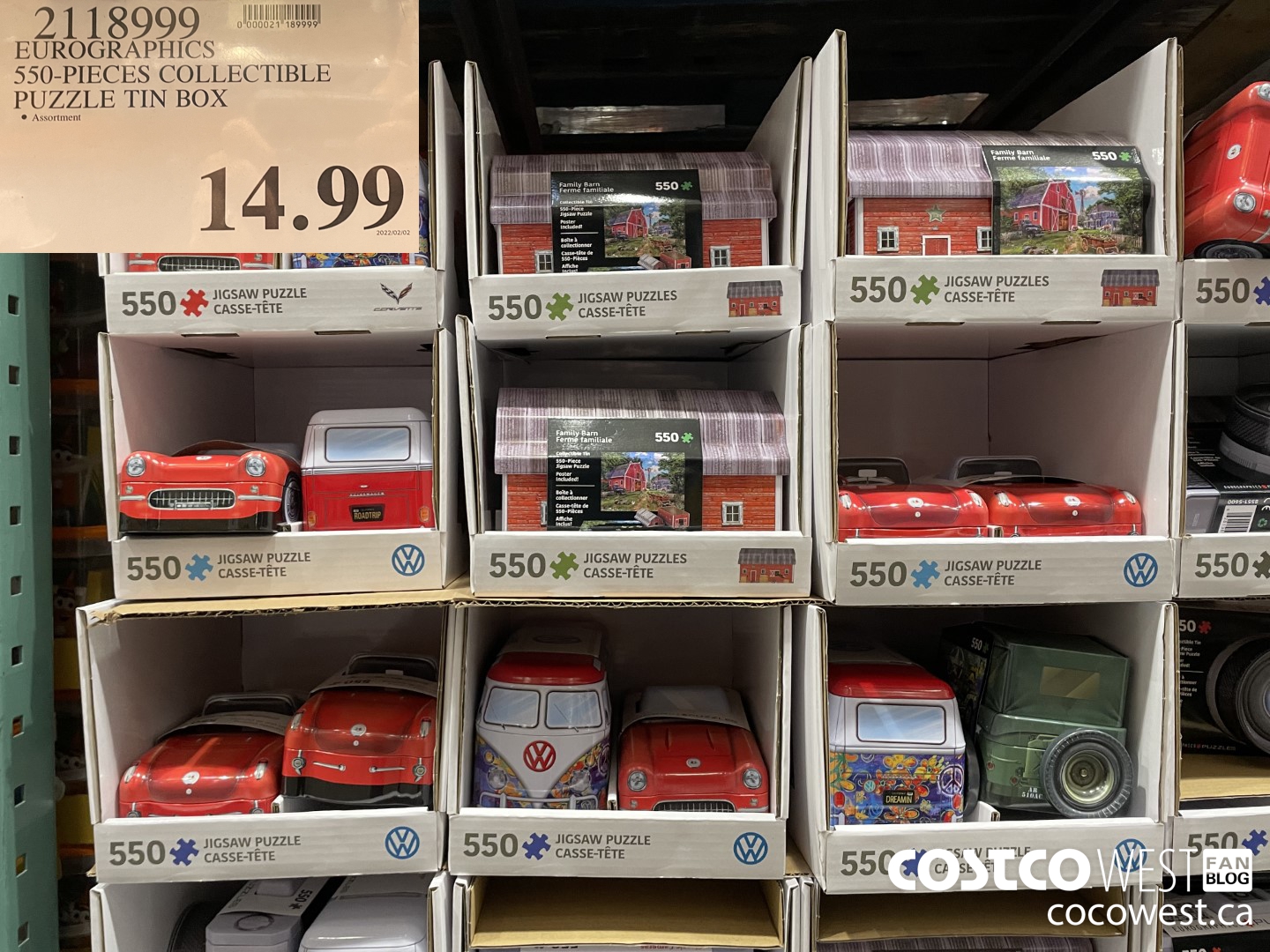 2118999 EUROGRAPHICS 550-PIECES COLLECTIBLE PUZZLE TIN BOX $14.99