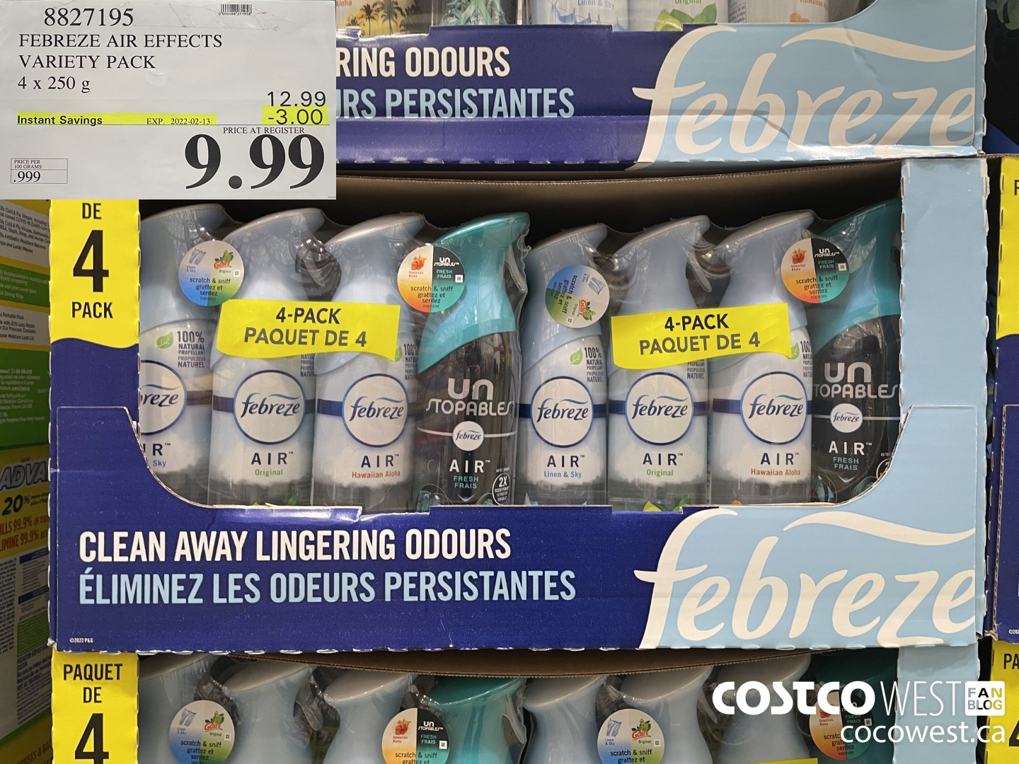 8827195 FEBREZE AIR EFFECTS VARIETY PACK 4 x 250 g ($3.00 INSTANT SAVINGS EXPIRES ON 2022-02-13) $9.99