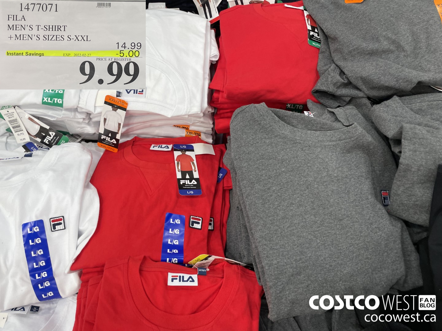 1477071 FILA MEN'S T-SHIRT MEN'S SIZES S-XXL ($5.00 INSTANT SAVINGS EXPIRES ON 2022-02-27) $9.99