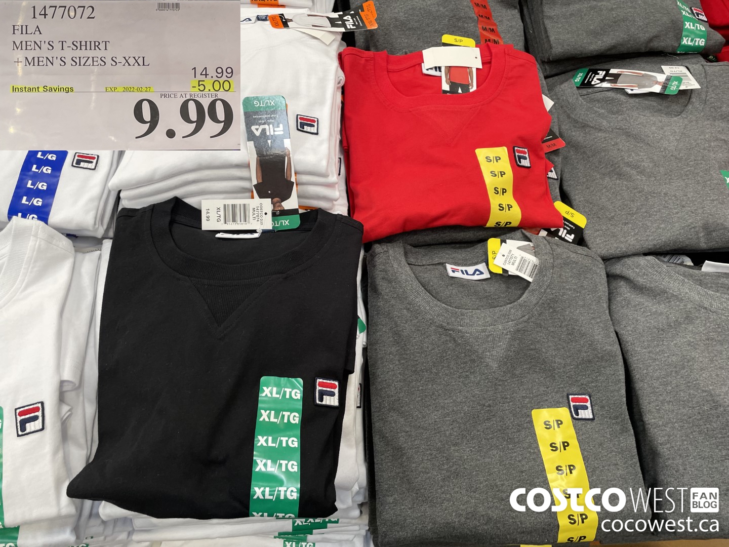 1477072 FILA MEN'S T-SHIRT MEN'S SIZES S-XXL ($5.00 INSTANT SAVINGS EXPIRES ON 2022-02-27) $9.99