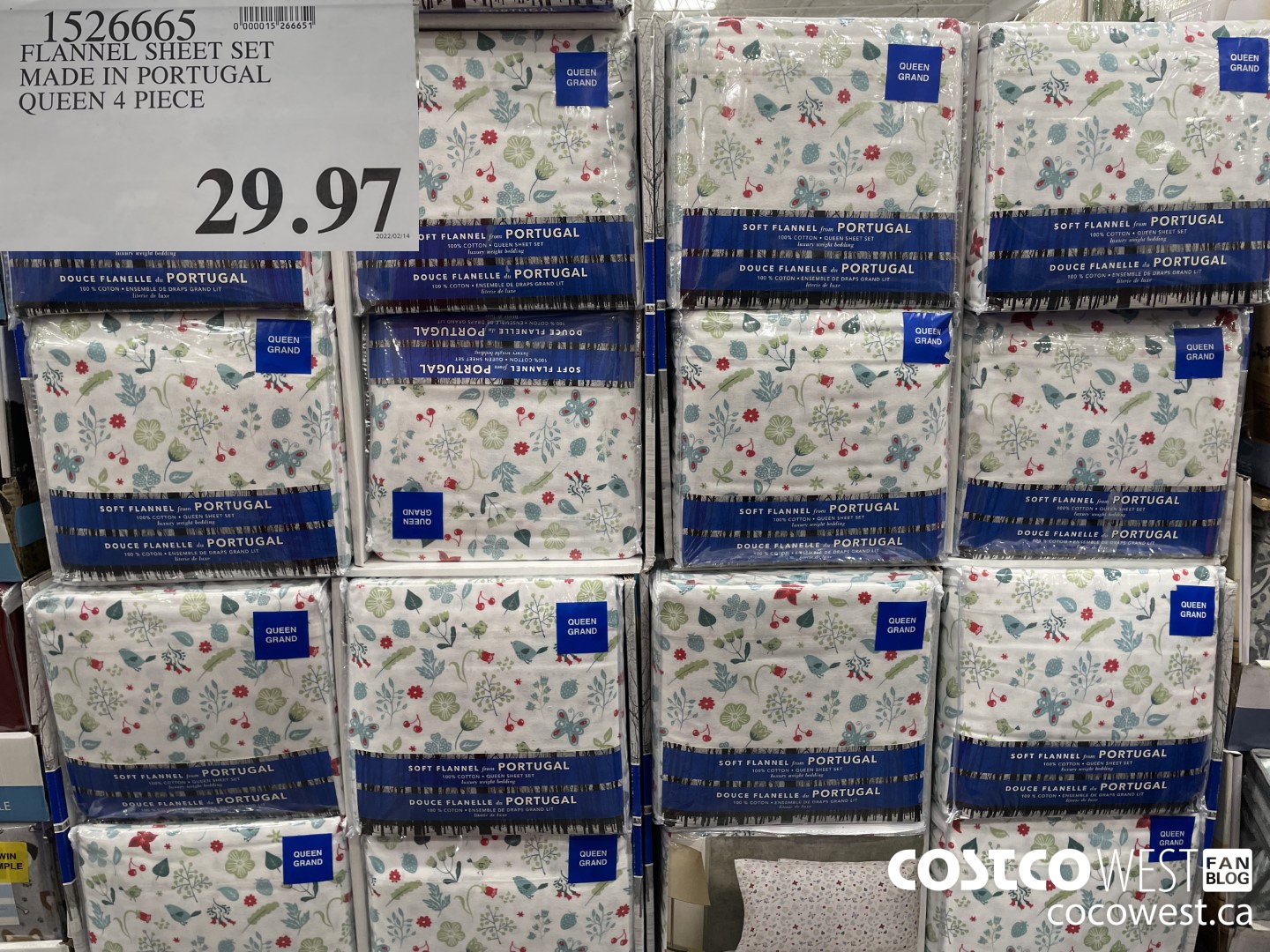 1526665 FLANNEL SHEET SET MADE IN PORTUGAL QUEEN 4 PIECE $29.97