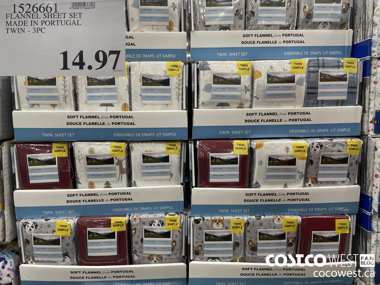 1526661 FLANNEL SHEET SET MADE IN PORTUGAL TWIN - 3PC $14.97