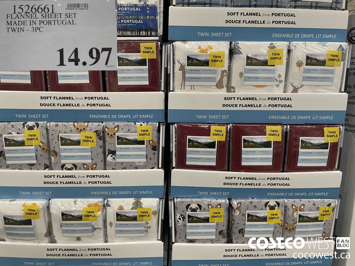 1526661 FLANNEL SHEET SET MADE IN PORTUGAL TWIN - 3PC $14.97