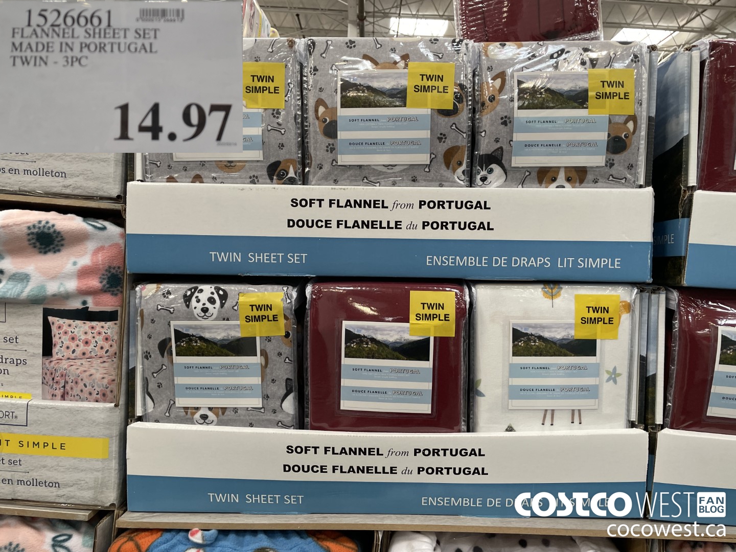 1526661 FLANNEL SHEET SET MADE IN PORTUGAL TWIN - 3PC $14.97