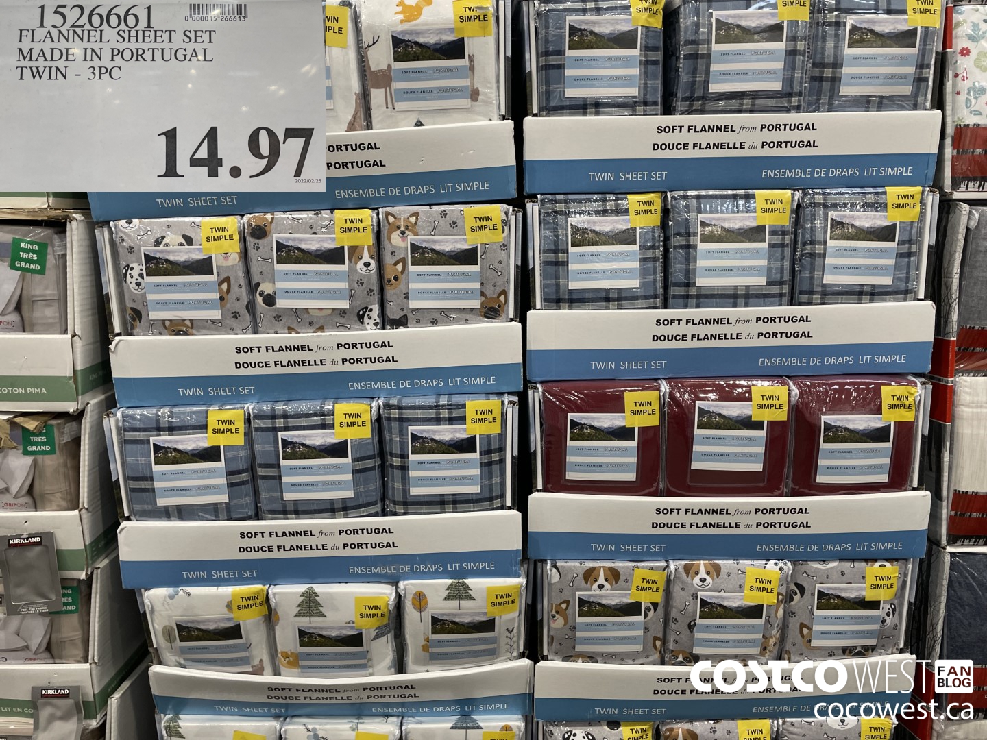 1526661 FLANNEL SHEET SET MADE IN PORTUGAL TWIN - 3PC $14.97