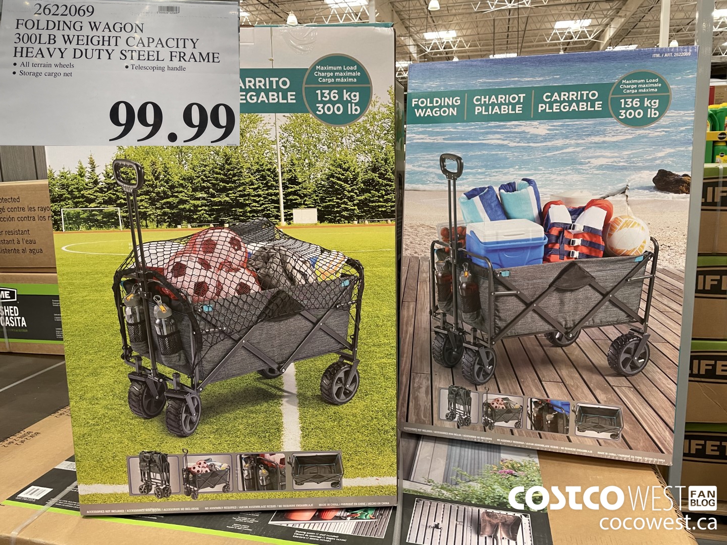 2622069 FOLDING WAGON 300LB WEIGHT CAPACITY HEAVY DUTY STEEL FRAME  $99.99