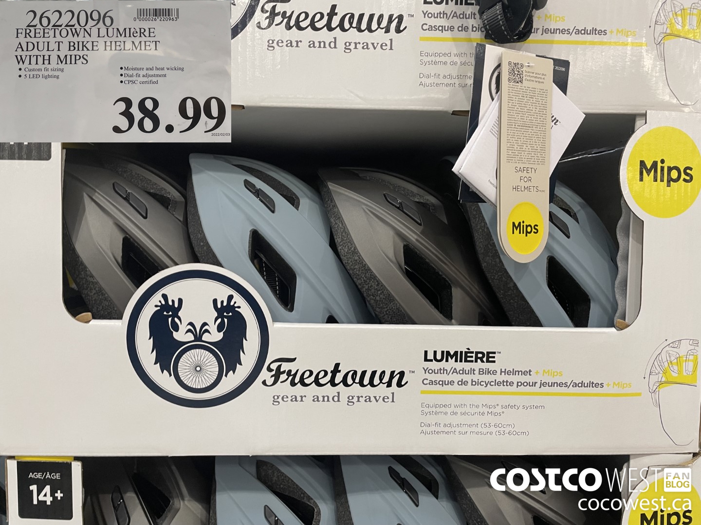 2622096 FREETOWN LUMIERE ADULT BIKE HELMET WITH MIPS $38.99