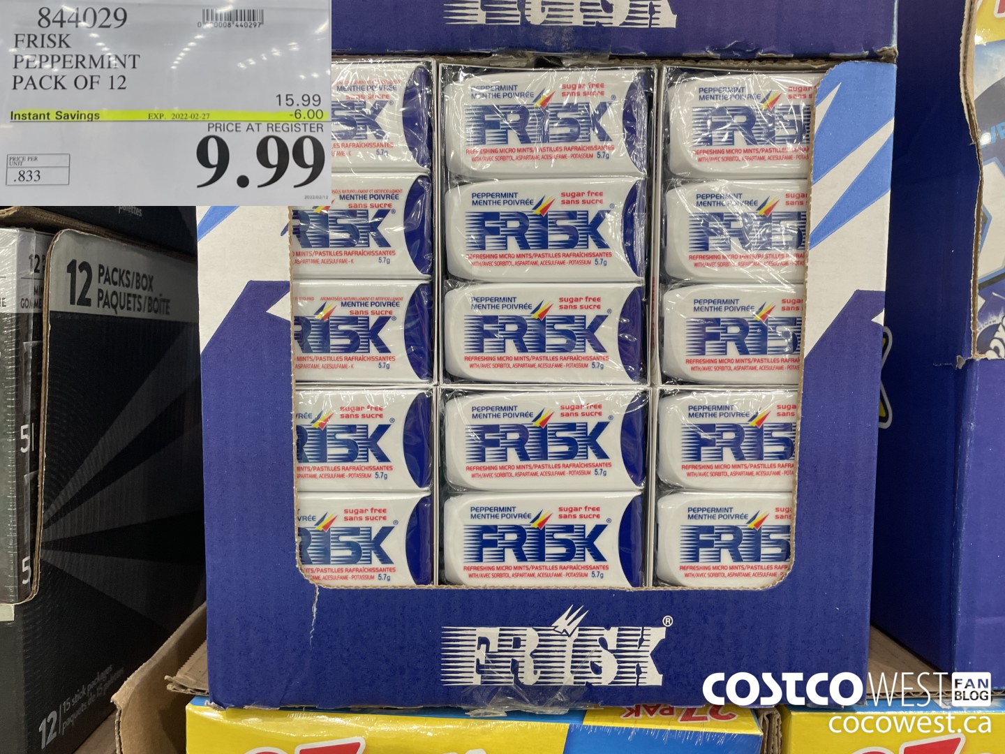 844029 FRISK PEPPERMINT PACK OF 12 ($6.00 INSTANT SAVINGS EXPIRES ON 2022-02-27) $9.99