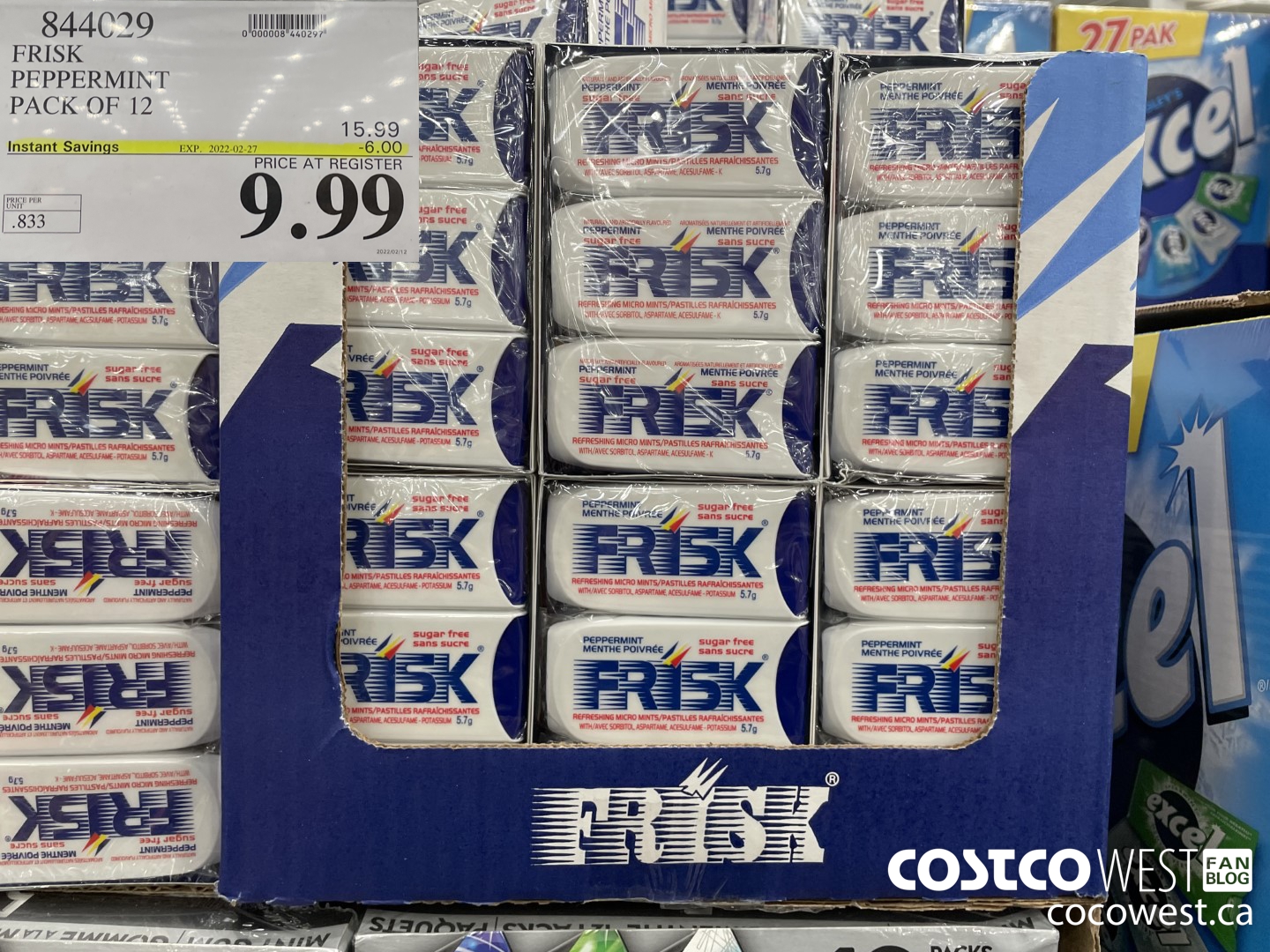 844029 FRISK PEPPERMINT PACK OF 12 ($6.00 INSTANT SAVINGS EXPIRES ON 2022-02-27) $9.99