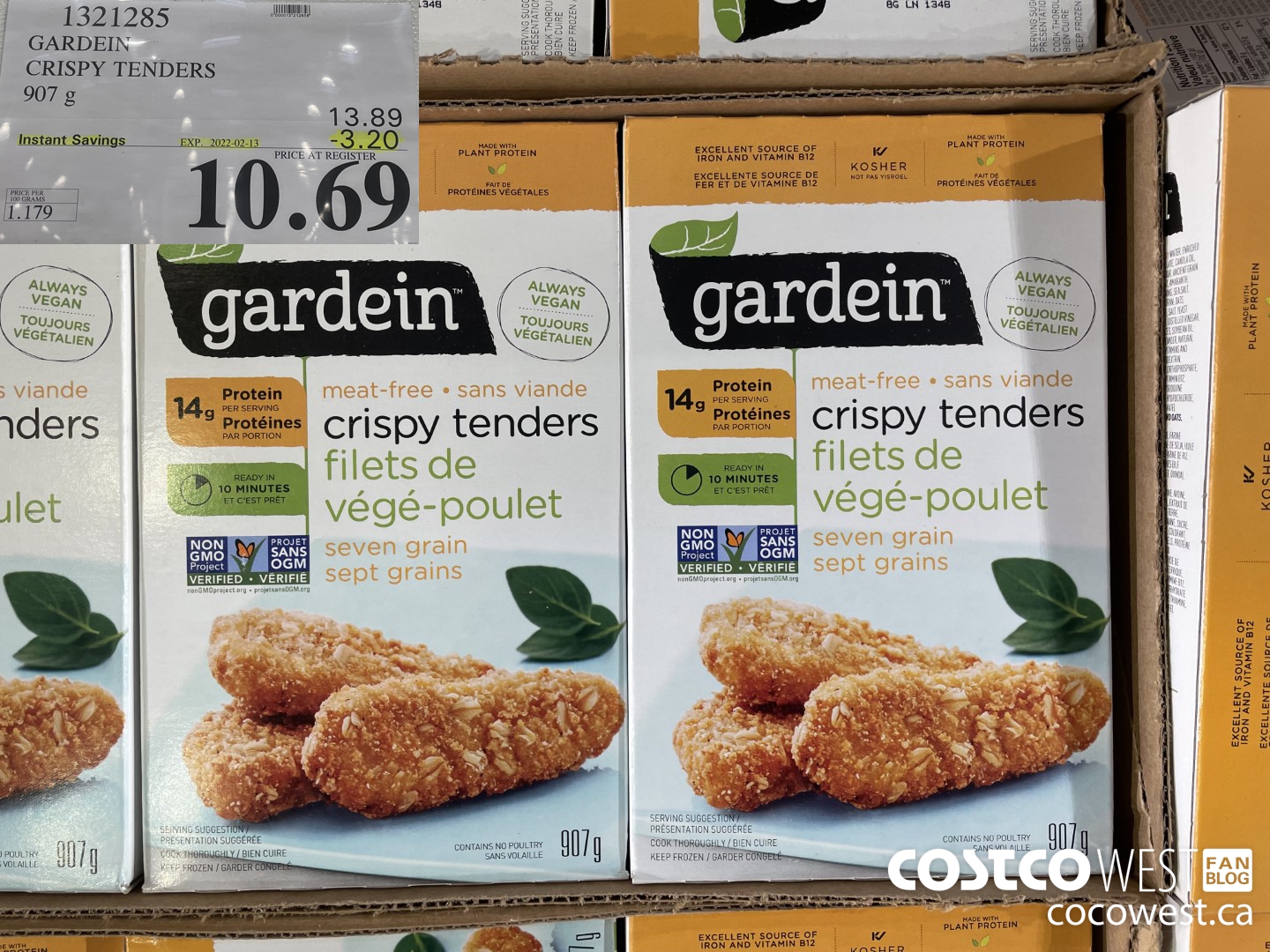 1321285 GARDEIN CRISPY TENDERS 907 g ($3.20 INSTANT SAVINGS EXPIRES ON 2022-02-13) $10.69