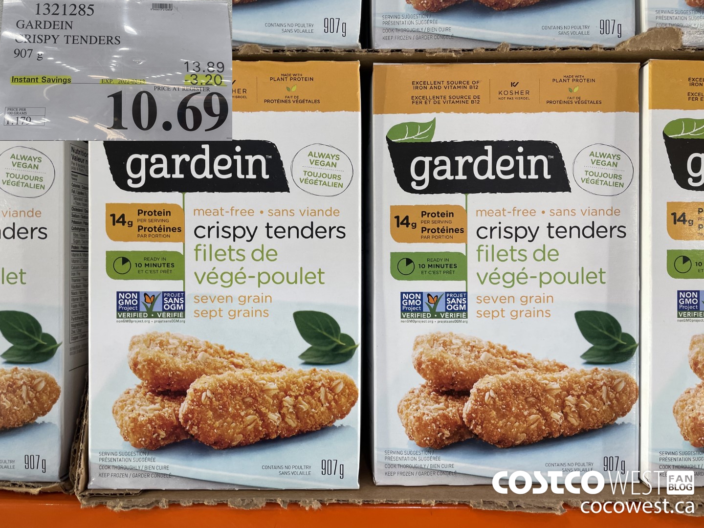 1321285 GARDEIN CRISPY TENDERS 907 g ($3.20 INSTANT SAVINGS EXPIRES ON 2022-02-13) $10.69