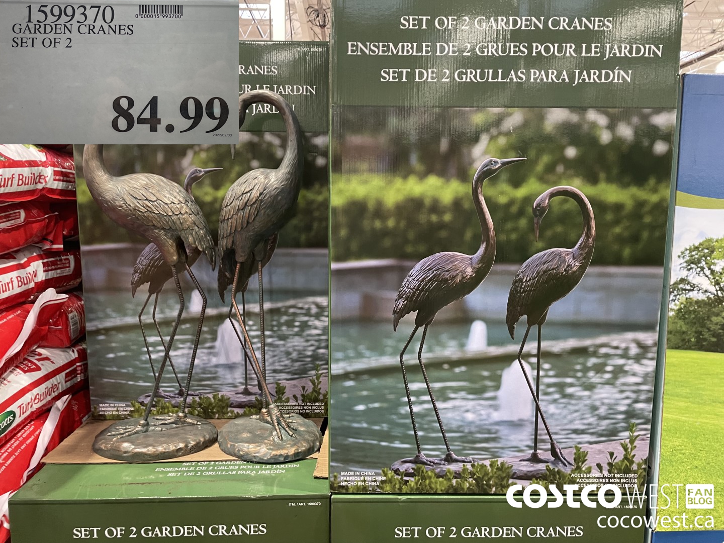 1599370 GARDEN CRANES SET OF 2  $84.99