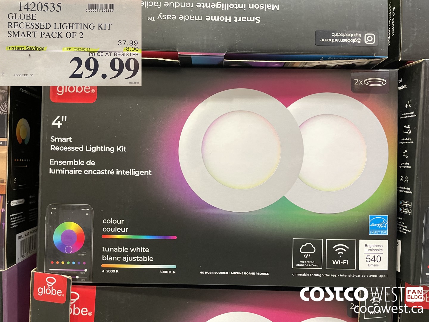 1420535 GLOBE RECESSED LIGHTING KIT SMART PACK OF 2 ($8.00 INSTANT SAVINGS EXPIRES ON 2022-02-15) $29.99