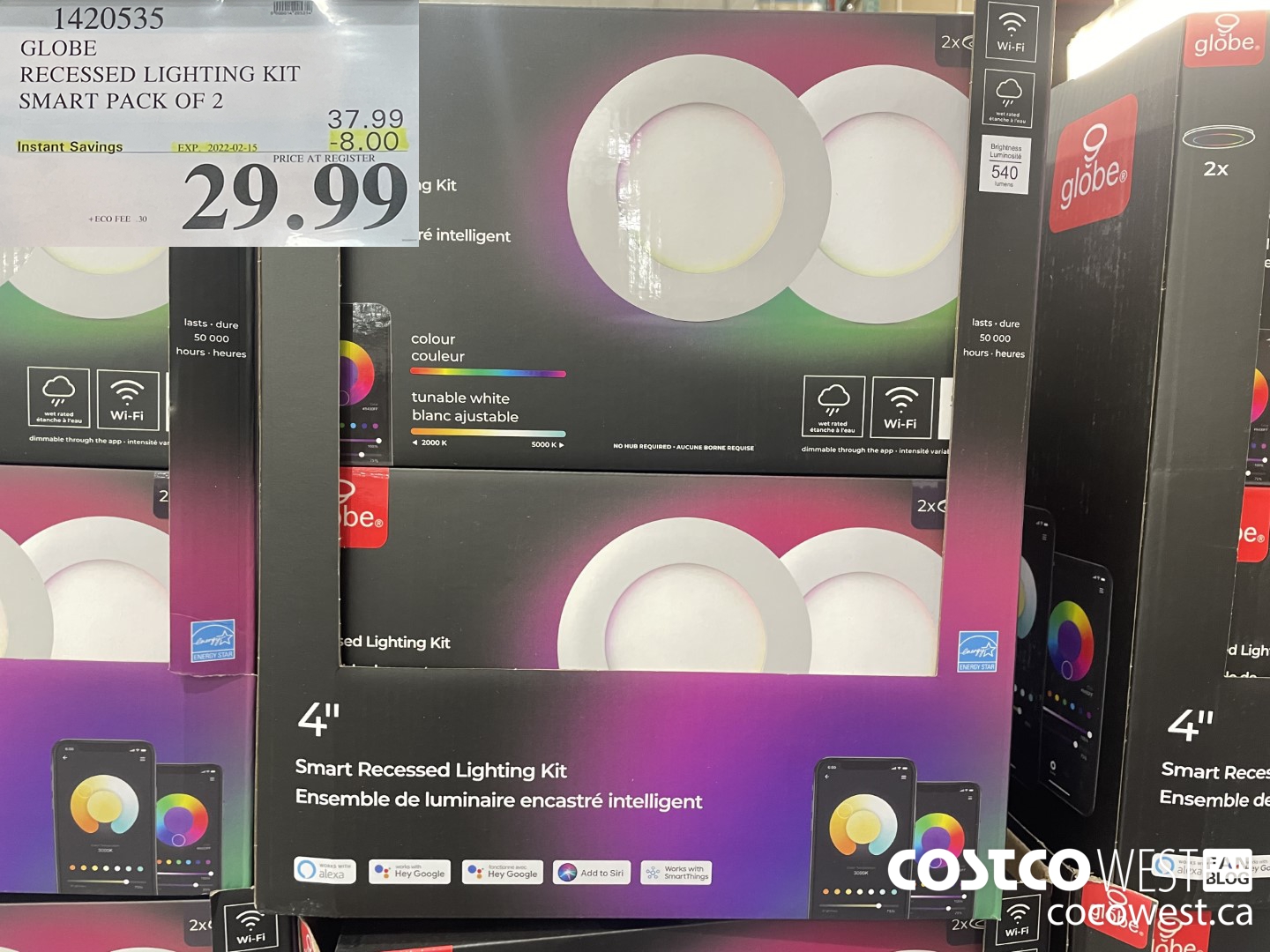 1420535 GLOBE RECESSED LIGHTING KIT SMART PACK OF 2 ($8.00 INSTANT SAVINGS EXPIRES ON 2022-02-15) $29.99