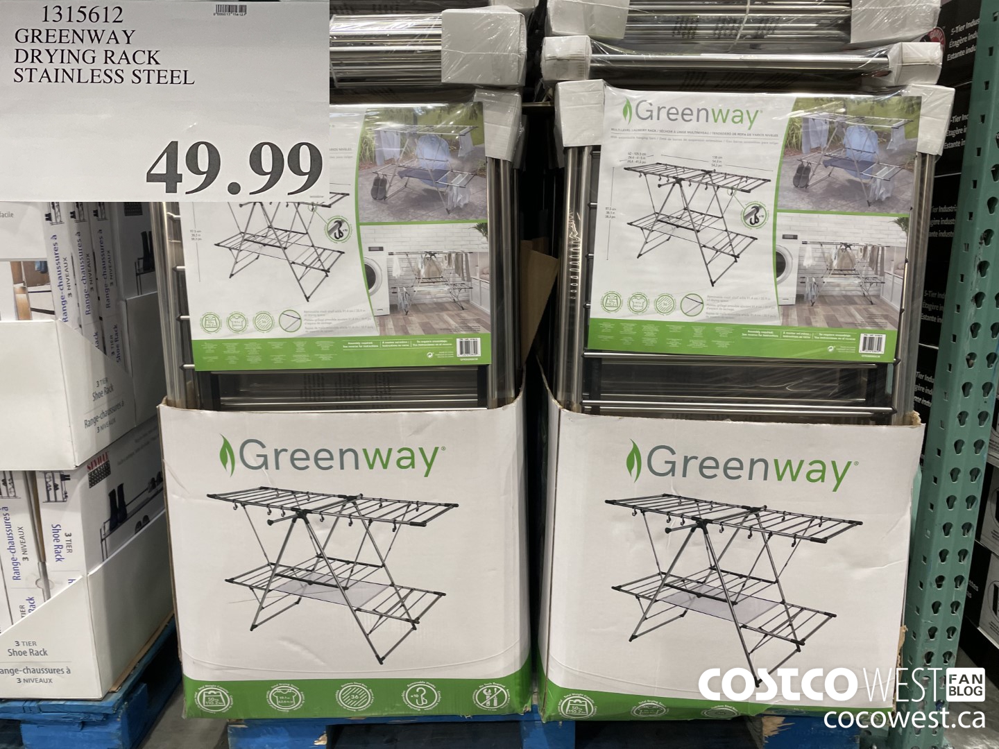 1315612 GREENWAY DRYING RACK STAINLESS STEEL $49.99