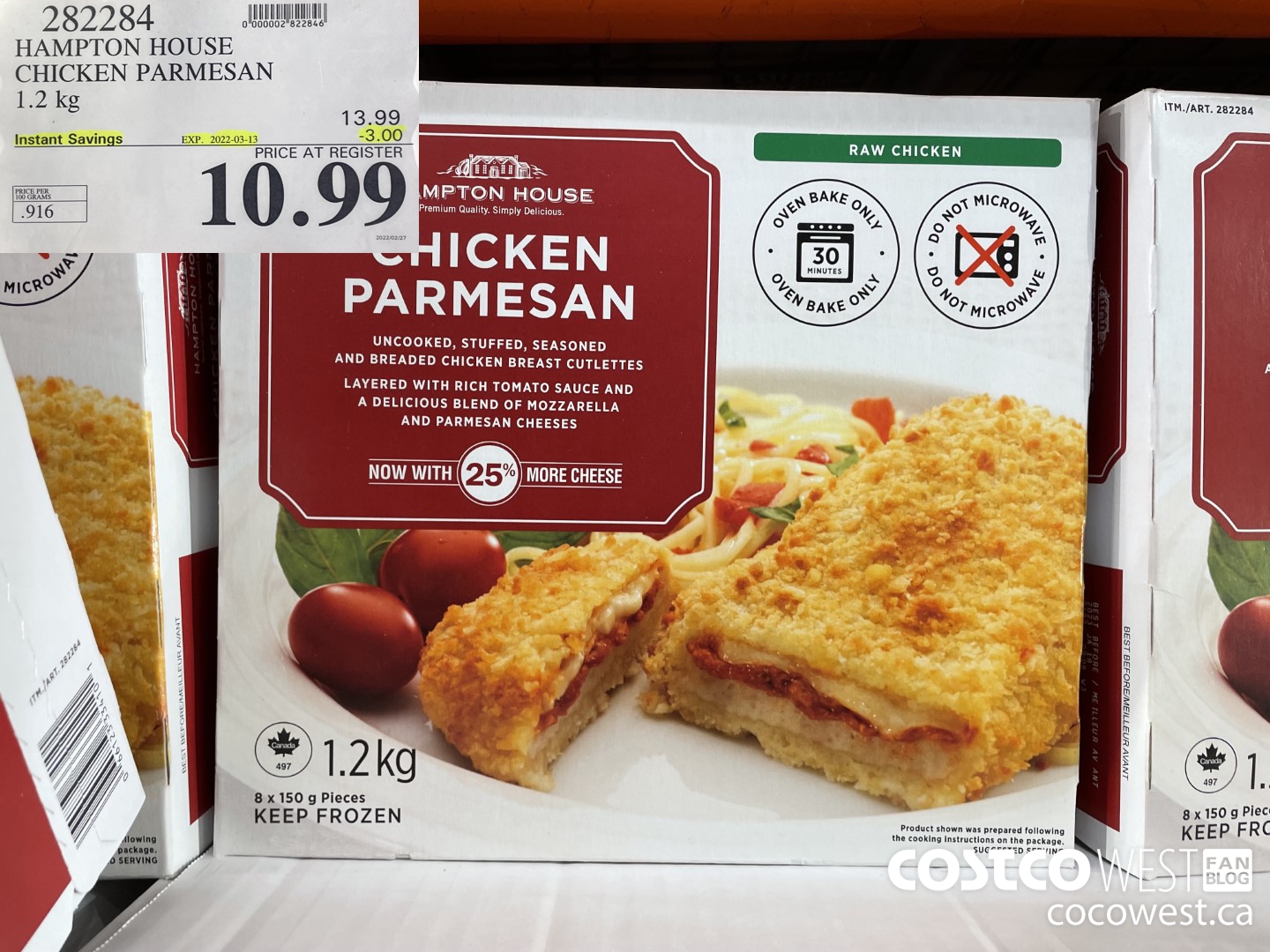 282284 HAMPTON HOUSE CHICKEN PARMESAN 1.2 kg ($3.00 INSTANT SAVINGS EXPIRES ON 2022-03-13) $10.99