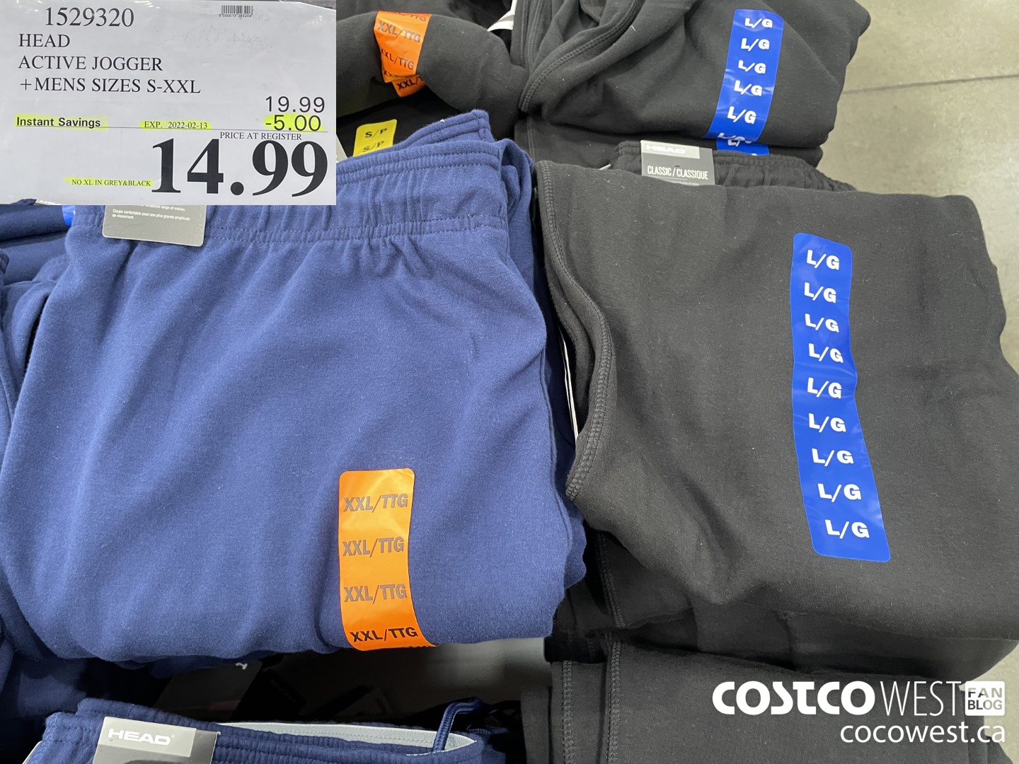 1529320 HEAD ACTIVE JOGGER MENS SIZES M-XXL  ($5.00 INSTANT SAVINGS EXPIRES ON 2022-02-13) $14.99