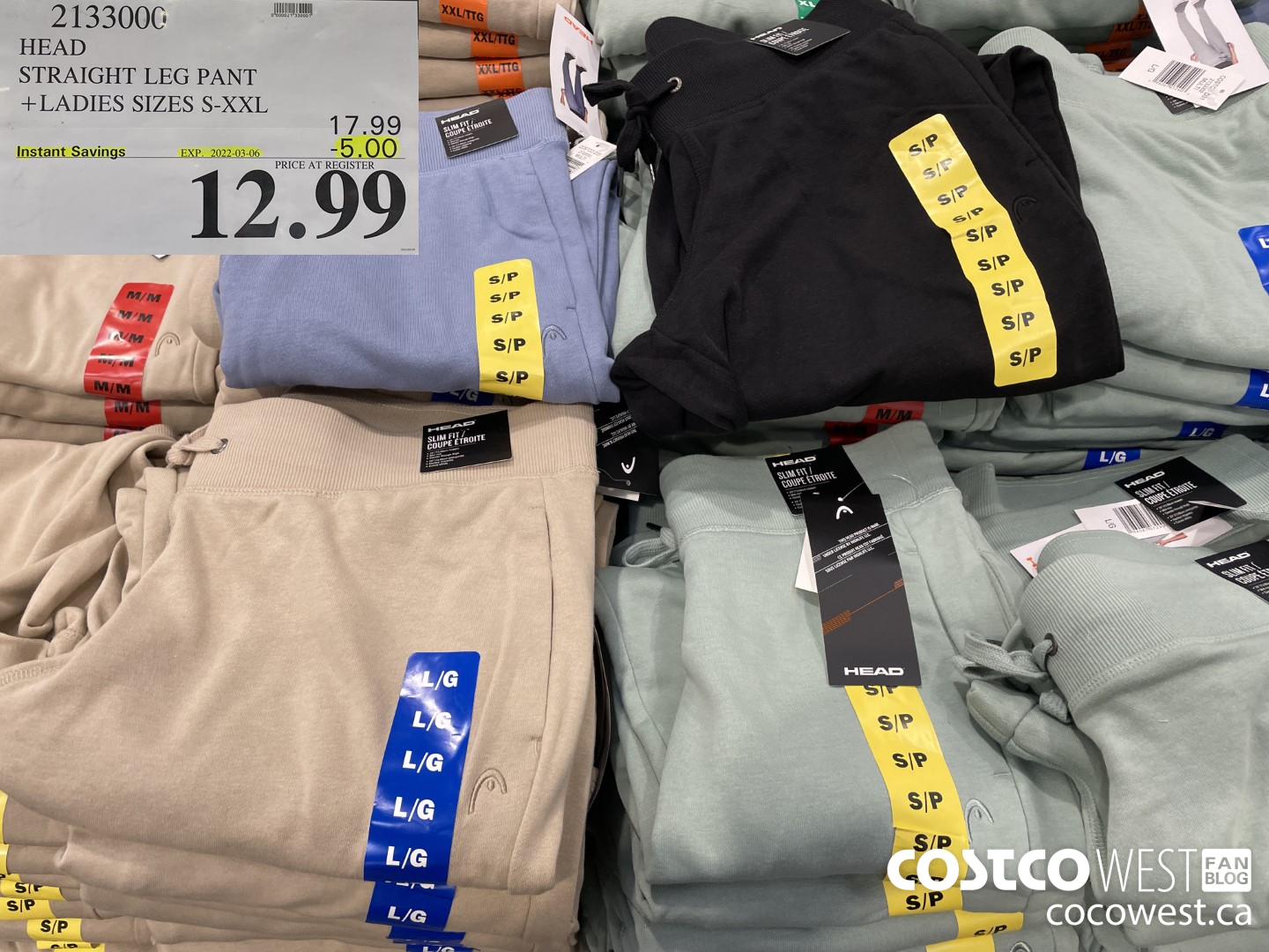 2133000 HEAD STRAIGHT LEG PANT LADIES SIZES S-XXL  ($5.00 INSTANT SAVINGS EXPIRES ON 2022-03-06) $12.99