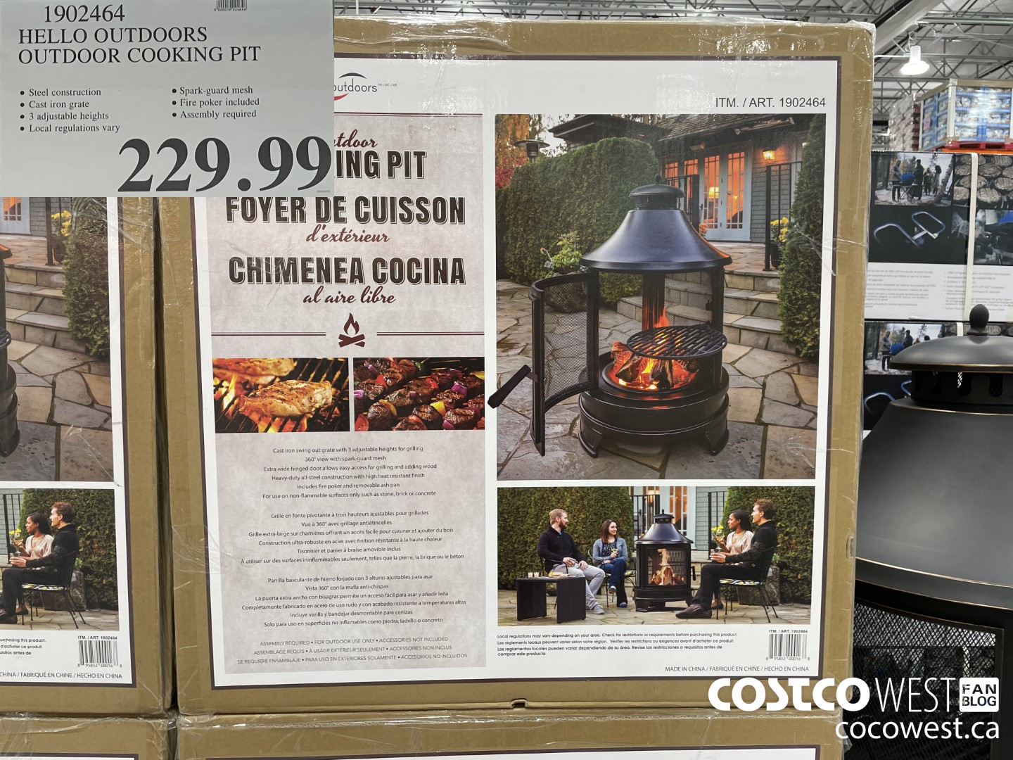 1902464 HELLO OUTDOORS OUTDOOR COOKING PIT  $229.99