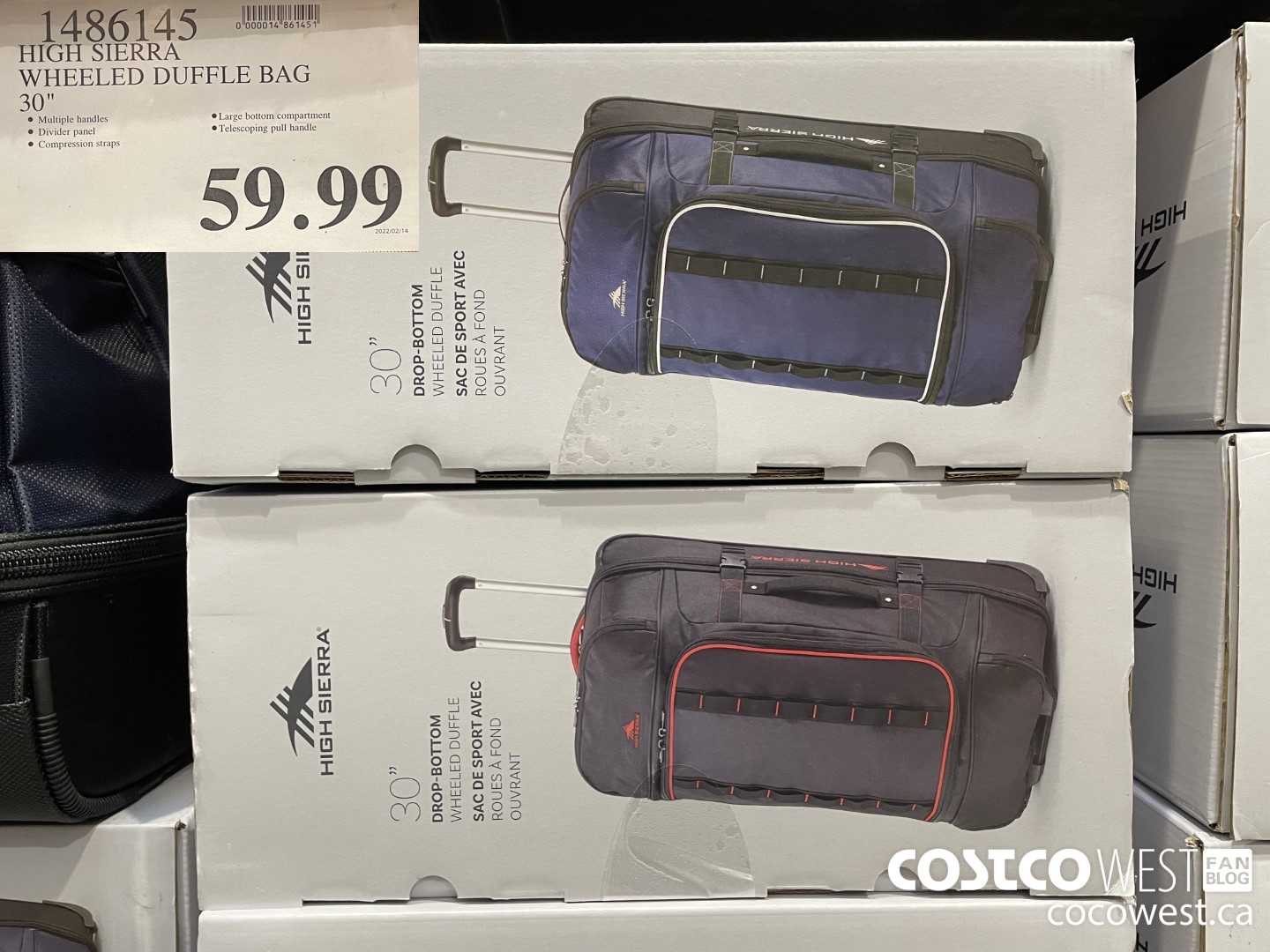 1486145 HIGH SIERRA WHEELED DUFFLE BAG 30