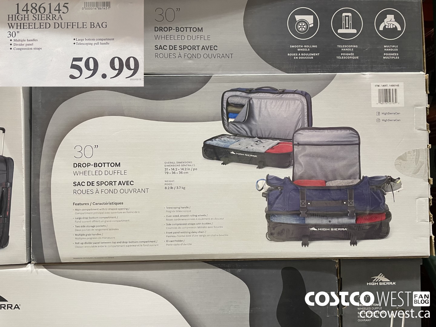 1486145 HIGH SIERRA WHEELED DUFFLE BAG 30