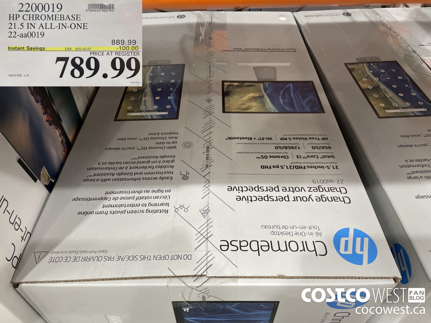 2200019 HP CHROMEBASE 21.5 IN ALL-IN-ONE 22-aa0019 ($100.00 INSTANT SAVINGS EXPIRES ON 2022-02-07) $789.99