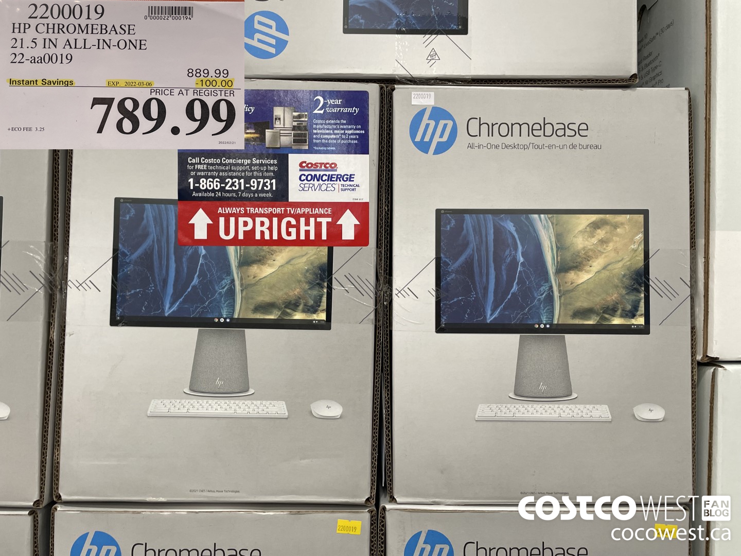 2200019 HP CHROMEBASE 21.5 IN ALL-IN-ONE 22-aa0019 ($100.00 INSTANT SAVINGS EXPIRES ON 2022-03-06) $789.99