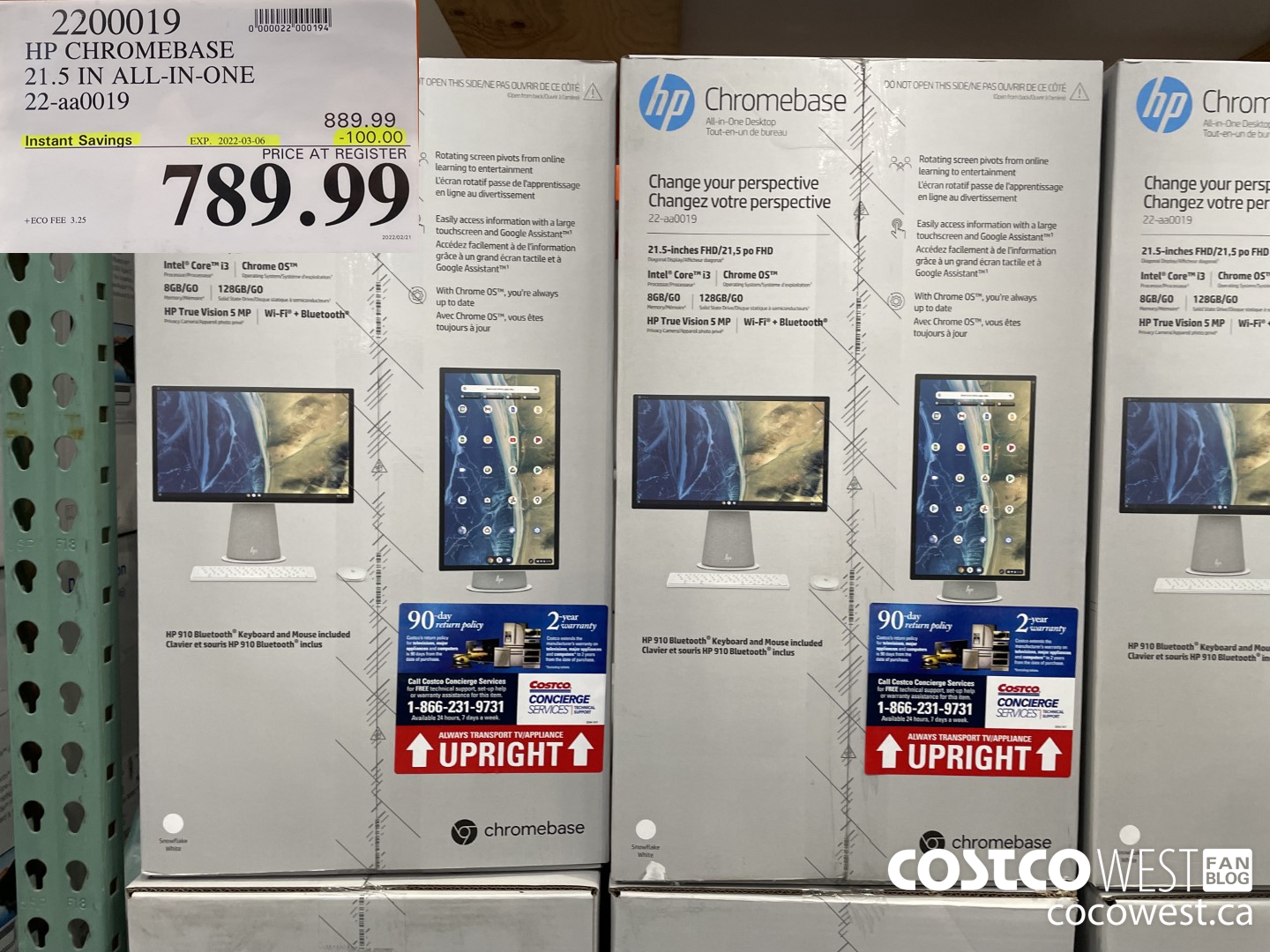 2200019 HP CHROMEBASE 21.5 IN ALL-IN-ONE 22-aa0019 ($100.00 INSTANT SAVINGS EXPIRES ON 2022-03-06) $789.99