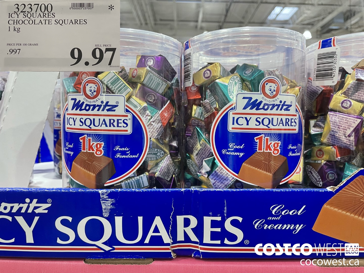 323700 ICY SQUARES CHOCOLATE SQUARES 1 kg  $9.97