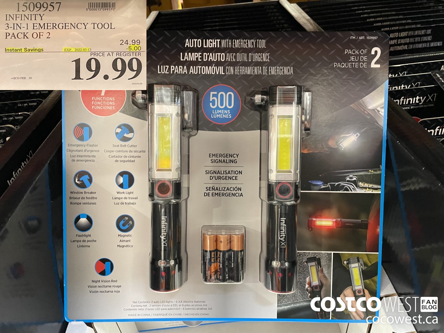 1509957 INFINITY 3-IN-1 EMERGENCY TOOL PACK OF 2 ($5.00 INSTANT SAVINGS EXPIRES ON 2022-03-13) $19.99