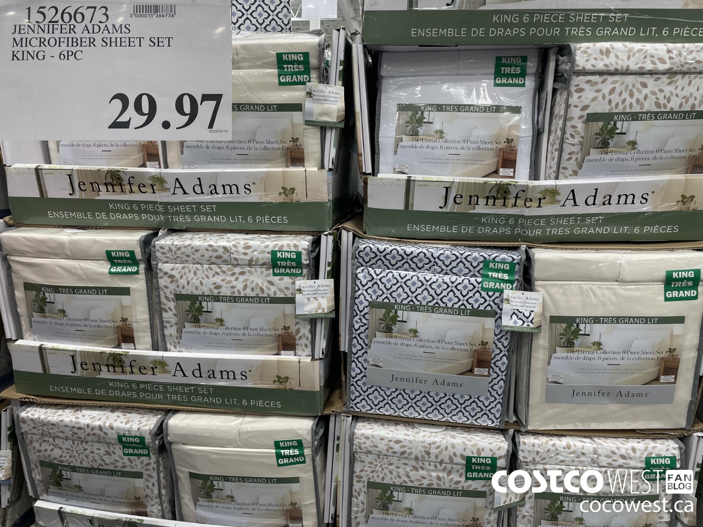 1526673 JENNIFER ADAMS MICROFIBER SHEET SET KING - 6PC $29.97