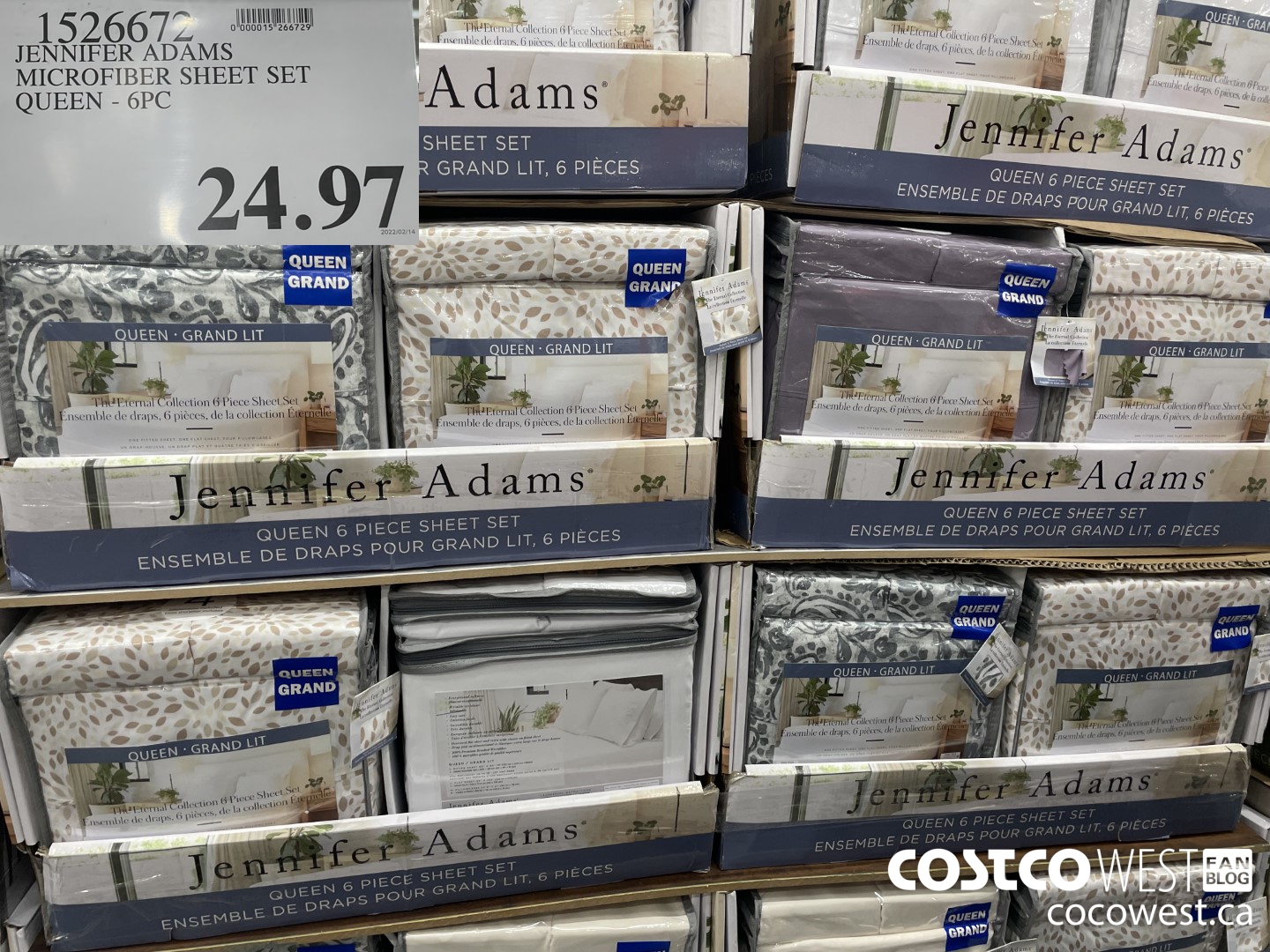 1526672 JENNIFER ADAMS MICROFIBER SHEET SET QUEEN - 6PC $24.97