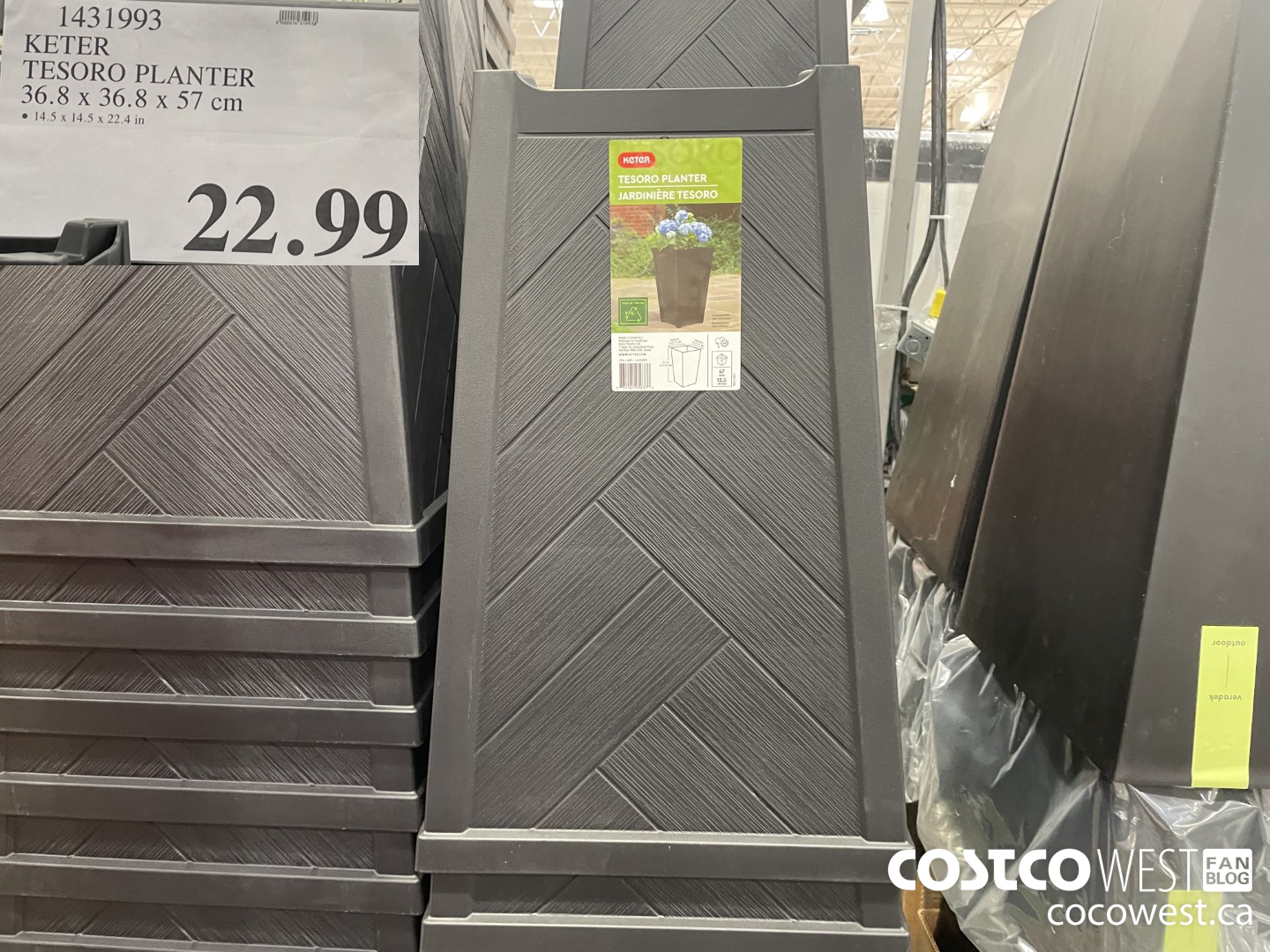 1431993 KETER TESORO PLANTER 36.8 x 36.8 x 57 cm $22.99