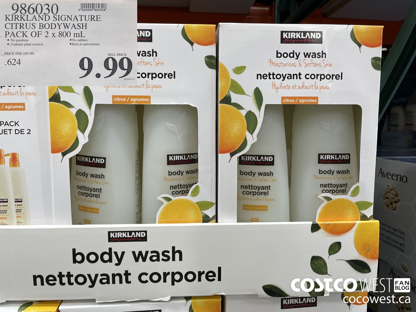 986030 KIRKLAND SIGNATURE CITRUS BODY PACK OF 2 2 x 800 mL $9.99