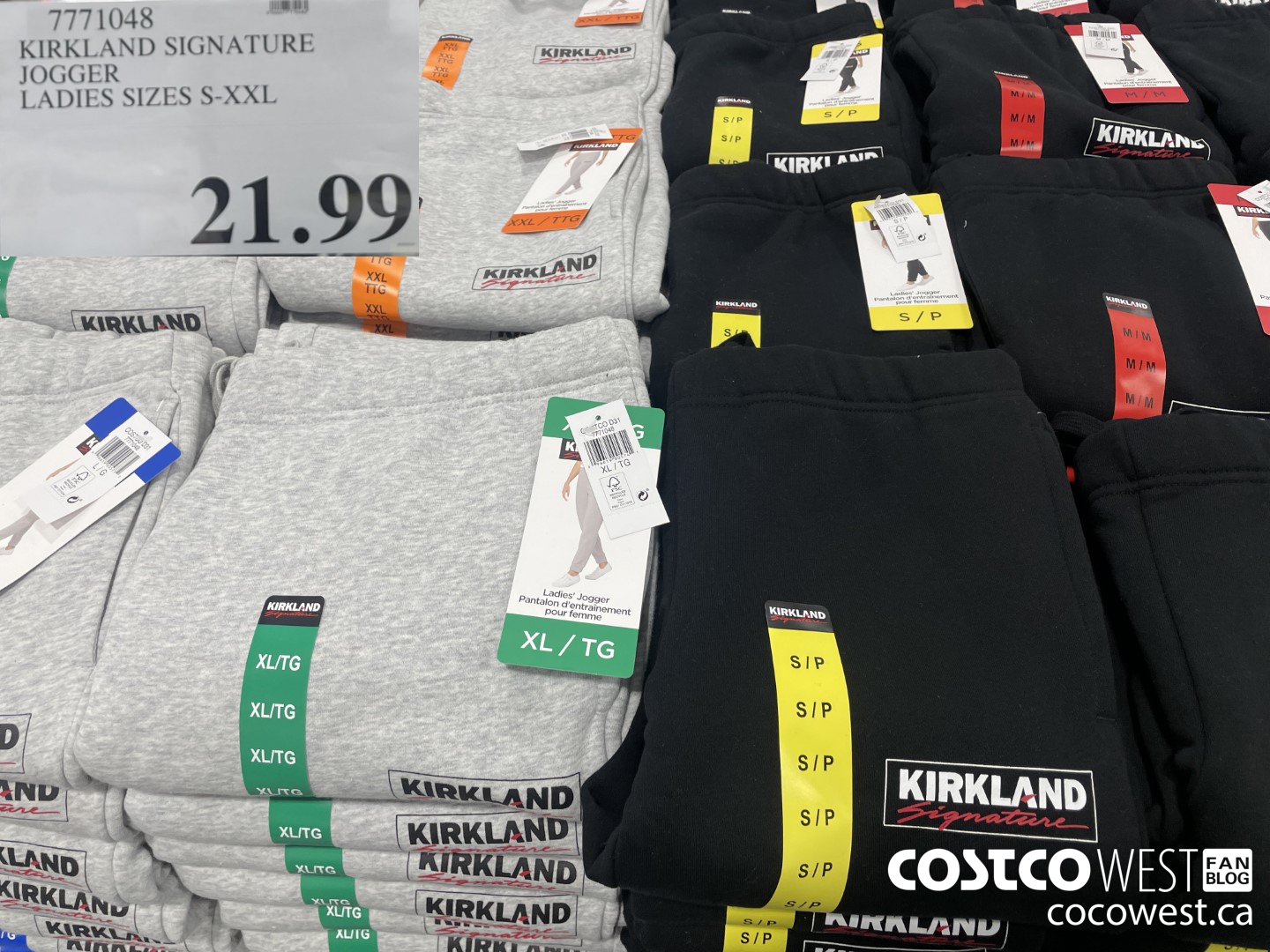 7771048 KIRKLAND SIGNATURE JOGGER LADIES SIZES S-XXL  $21.99