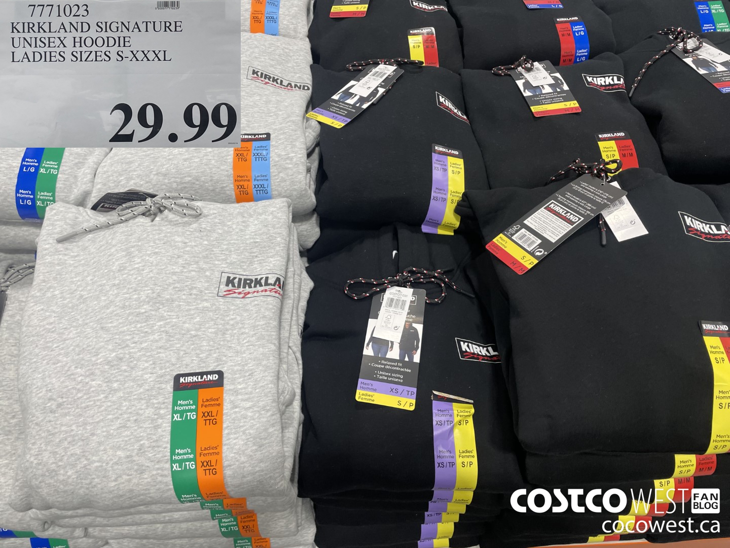 7771023 KIRKLAND SIGNATURE UNISEX HOODIE LADIES SIZES S-XXXL  $29.99