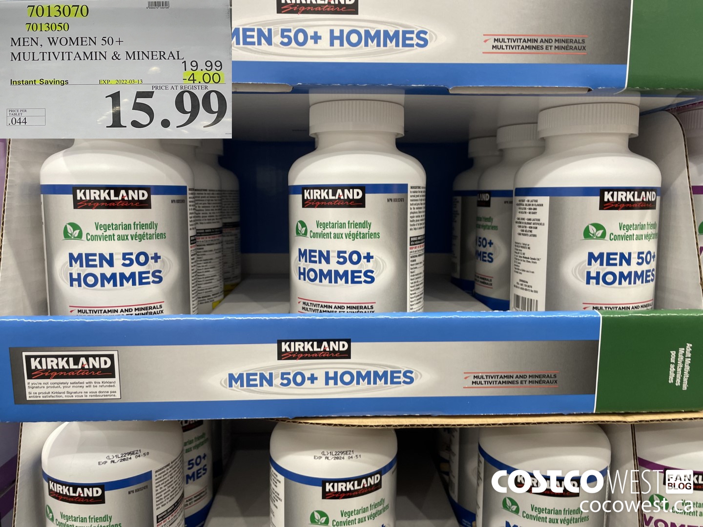 7013050 KS MENS 50+ MULTIVITAMIN & MINERAL 365 TABLETS ($4.00 INSTANT SAVINGS EXPIRES ON 2022-03-13) $15.99