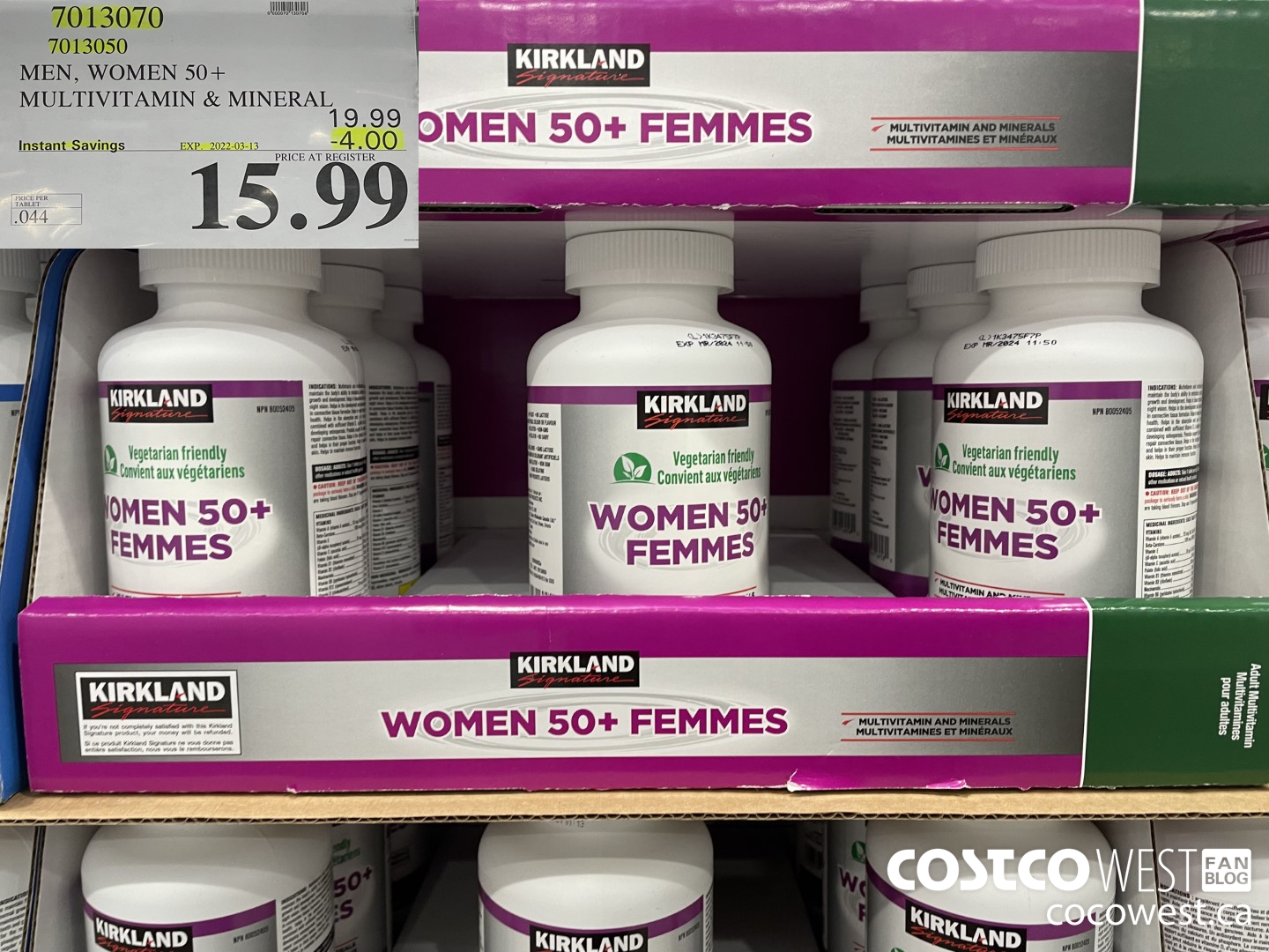 7013070 KS MENS 50+ MULTIVITAMIN & MINERAL 365 TABLETS ($4.00 INSTANT SAVINGS EXPIRES ON 2022-03-13) $15.99