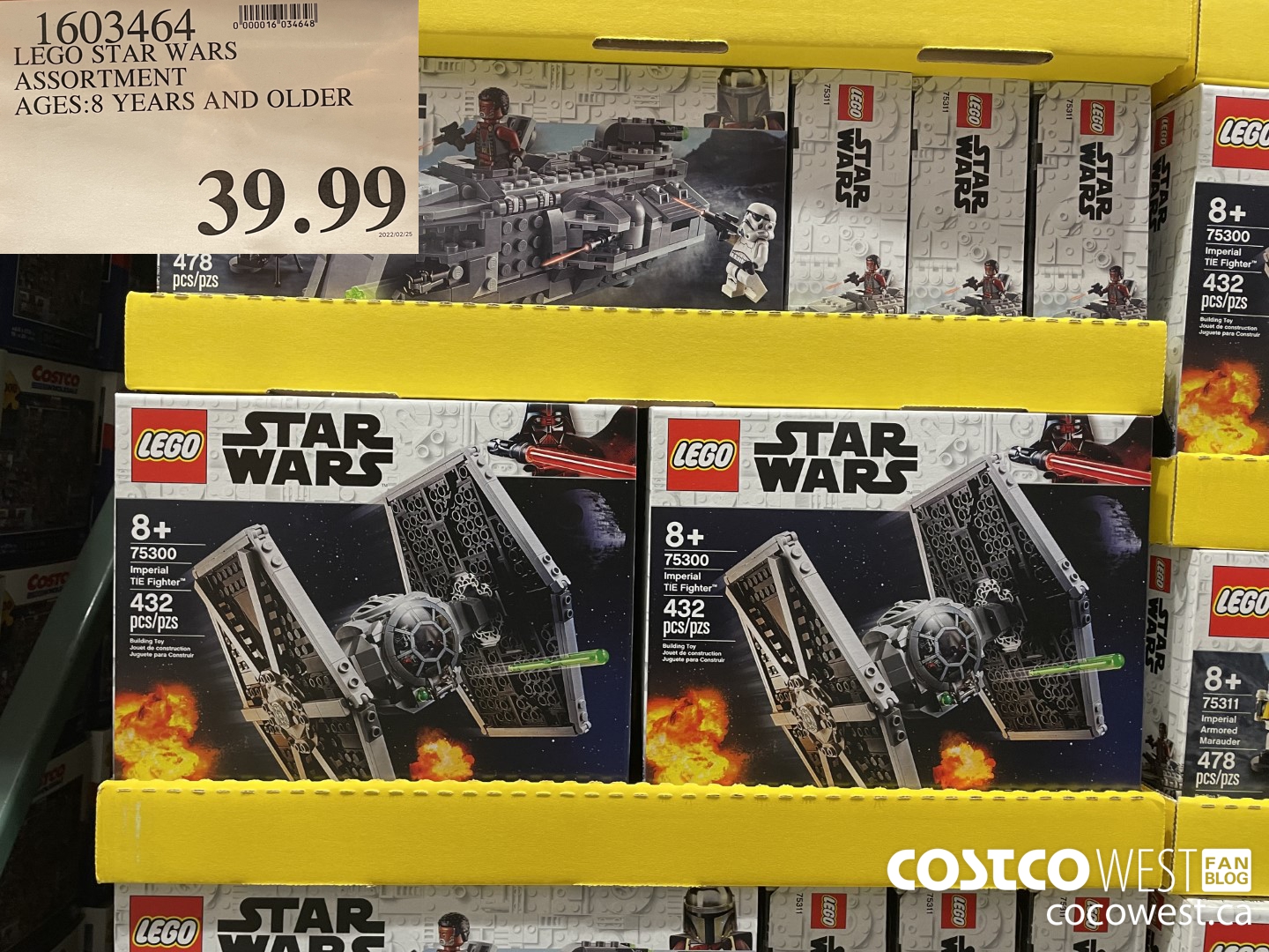 1603464 LEGO STAR WARS ASSORTMENT AGES:8 YEARS AND OLDER $39.99