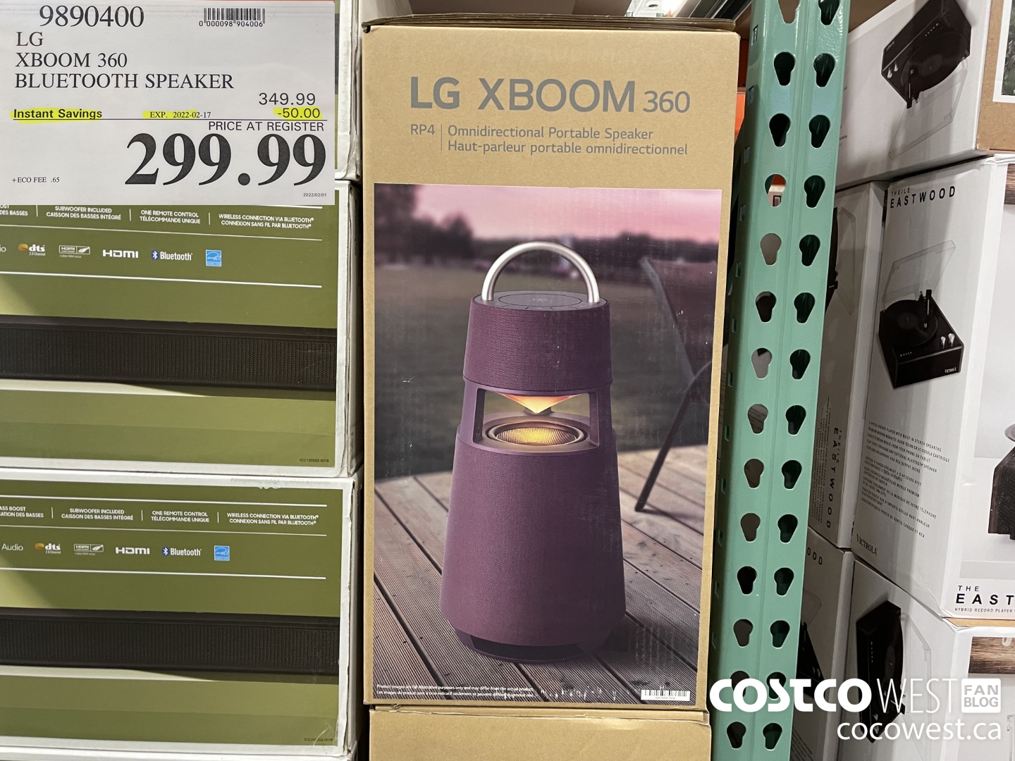 9890400 LG XBOOM 360 BLUETOOTH SPEAKER ($50.00 INSTANT SAVINGS EXPIRES ON 2022-02-17) $299.99